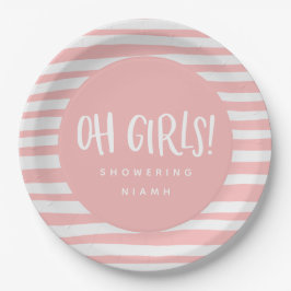 Oh女の子、対のベビーシャワーのパーティーのナプキン ペーパープレート