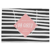 Oh女の子! 対の女の子はギフトのパーティー感謝していしています ラージペーパーバッグ (裏面)