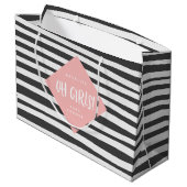 Oh女の子! 対の女の子はギフトのパーティー感謝していしています ラージペーパーバッグ (裏面アングル)