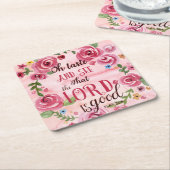 Oh好みはことを主Is Good Psalmの34:8見、 スクエアペーパーコースター (アングル)
