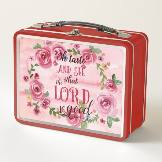 Oh好みはことを主Is Good Psalmの34:8見、 メタルランチボックス (正面)