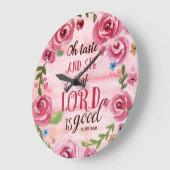 Oh好みはことを主Is Good Psalmの34:8見、 ラージ壁時計 (傾斜)