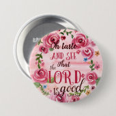 Oh好みはことを主Is Good Psalmの34:8見、 缶バッジ (正面&裏面)