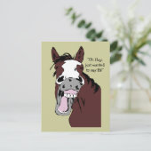 Oh干し草はちょうどこんにちは馬の漫画を言いたいと思いました ポストカード (スタンド正面)