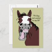 Oh干し草はちょうどこんにちは馬の漫画を言いたいと思いました ポストカード (正面/裏面)