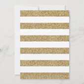 Oh明るいピンクおよび金ゴールドのベビーシャワーの招待状 招待状 (裏面)