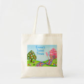 Oh甘いキャンデーの土地およびカップケーキ トートバッグ (正面)