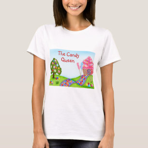 Oh甘いキャンデーの土地およびカップケーキ Tシャツ