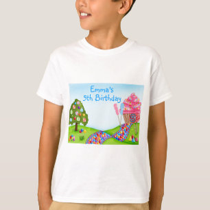 Oh甘いキャンデーの土地およびカップケーキ Tシャツ