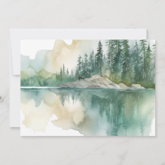 Oh男の子の水の色クマかわいい赤ちゃんシャワー 招待状 (裏面)