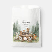 Oh男の子の水色ウッドランド動物の赤ちゃんシャワー フェイバーバッグ (正面)