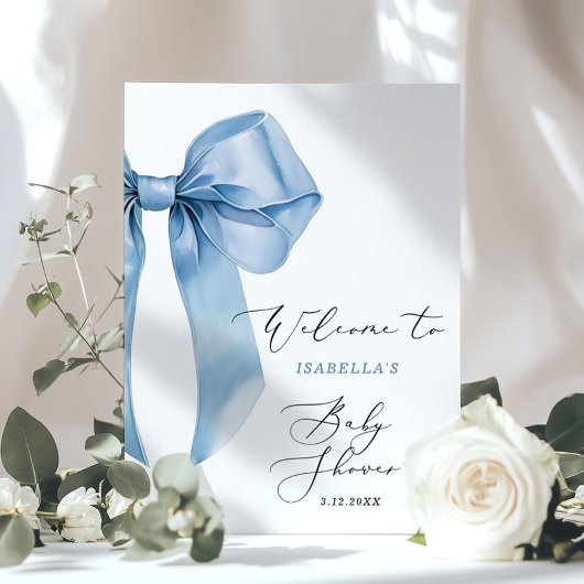 Oh男の子の赤ちゃんシャワーブルーボウへようこそ ポスター