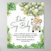 Oh男の子ジャングルサファリベイビーシャワー言わないベビー ポスター (正面)