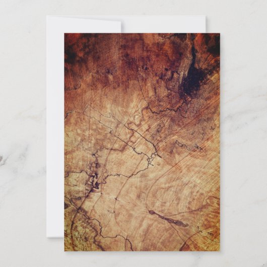 Oh男の子テディベア木素朴粒ベビーシャワー 招待状 (裏面)