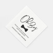 Oh男の子ブラックボウタイベビーシャワー スタンダードランチョンナプキン (角)