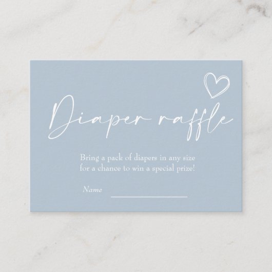 Oh男の子ミニマルモダン主義の赤ちゃんシャワーおむつラッフル エンクロージャーカード (正面)