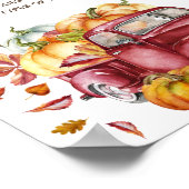 Oh男の子リトルカボチャ秋赤ちゃんシャワーサインのポスター ポスター (角)