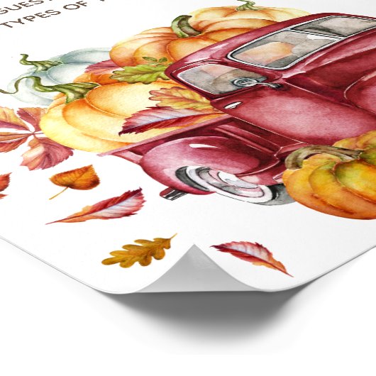 Oh男の子リトルカボチャ秋赤ちゃんシャワーサインのポスター ポスター (角)