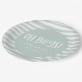 Oh男の子、対のベビーシャワーのパーティーのナプキン ペーパープレート (アングル)