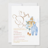 Oh男の赤ちゃんパーティー |ベビーシャワーパーティー 招待状 (正面)