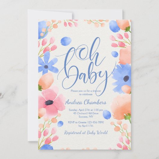 Oh男の赤ちゃん招待状 招待状 (正面)