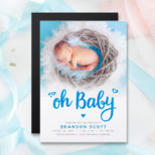 Oh男の赤ちゃん誕生発表写真磁気カード