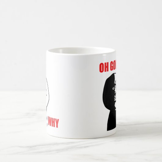 Oh神なぜ人の激怒の顔のミーム コーヒーマグカップ (中央)