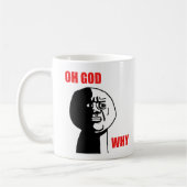 Oh神なぜ人の激怒の顔のミーム コーヒーマグカップ (左)