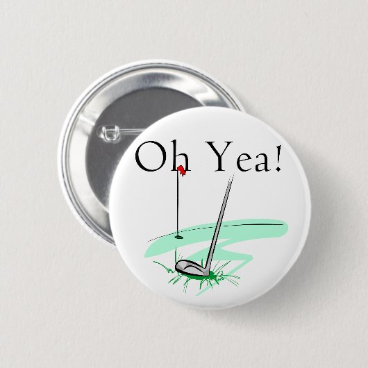 Oh賛成のゴルフTシャツおよびギフト 缶バッジ (正面&裏面)