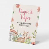 Oh鹿パーティーデコレーションおむつラッフル 台座サイン (正面)