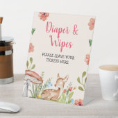 Oh鹿パーティーデコレーションおむつラッフル 台座サイン (インサイチュ)