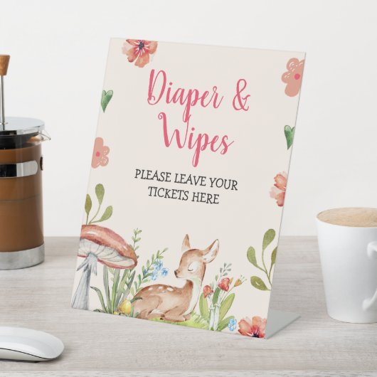 Oh鹿パーティーデコレーションおむつラッフル 台座サイン (インサイチュ)