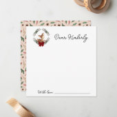 Oh鹿冬の緑の赤ちゃんシャワー時間カプセル ノートカード (正面/裏面インサイチュ)