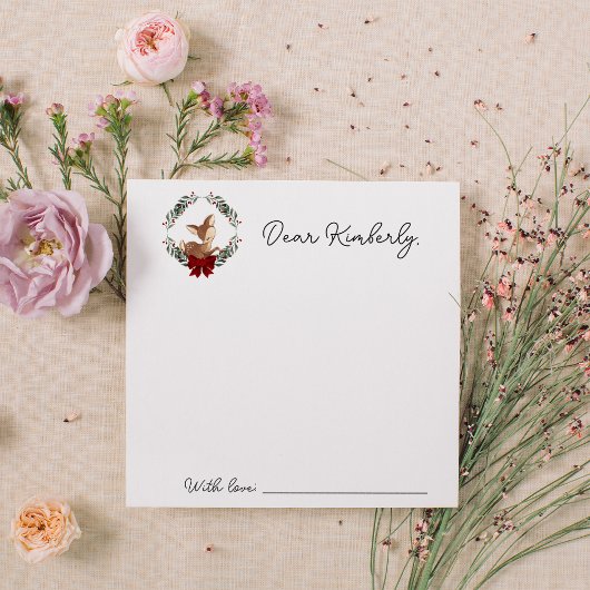 Oh鹿冬の緑の赤ちゃんシャワー時間カプセル ノートカード