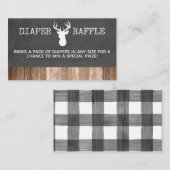OH鹿赤ちゃんシャワーおむつラッフルカード エンクロージャーカード (正面/裏面)