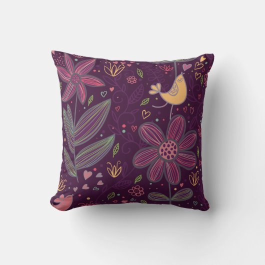 Oh黄色い小鳥 クッション (正面)