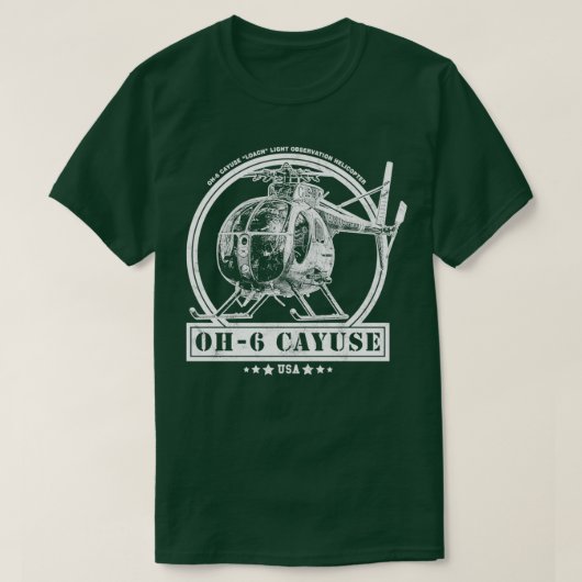 OH6ローチカイユスヘリコプター  Tシャツ (デザイン正面)