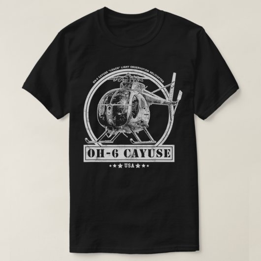 OH6ローチカイユスヘリコプター  Tシャツ (デザイン正面)