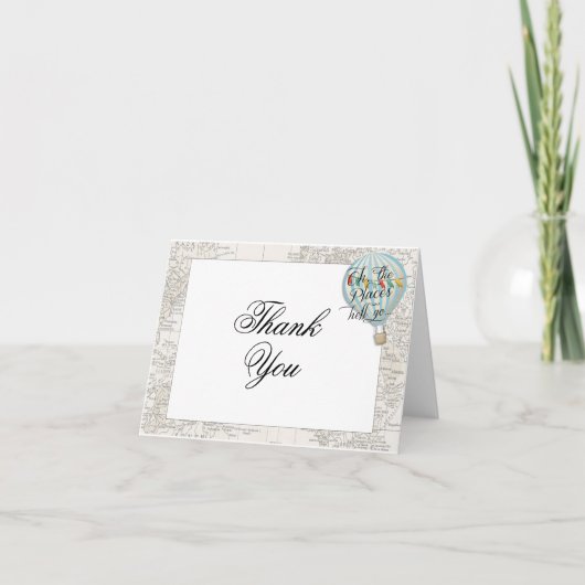 Oh! 飛んでいく場所 熱気球の感謝カード 招待状 (正面)