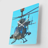 OH-58D木輪 スクエア壁時計 (傾斜)