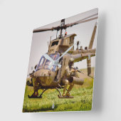 OH-58D木輪 スクエア壁時計 (傾斜)