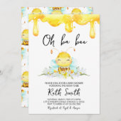 Oh BaBee赤ちゃんシャワー 招待状 (正面/裏面)