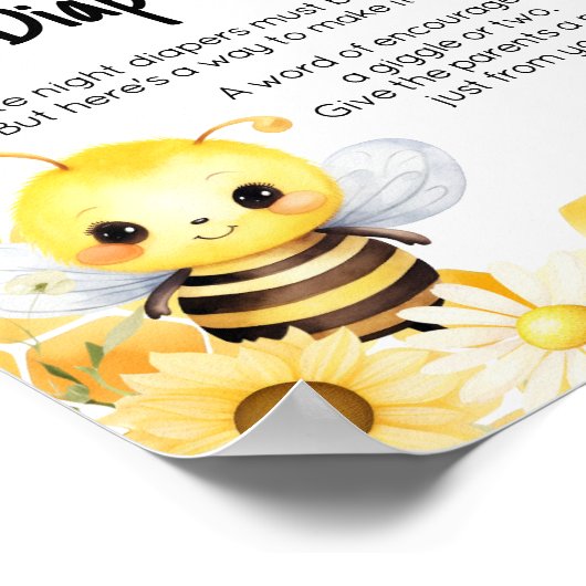 Oh Babee Bee赤ちゃんシャワー深夜おむつ ポスター (角)