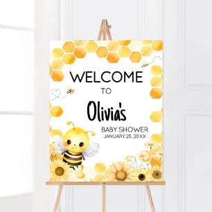 Oh Babee Bee Baby Shower Welcome ポスター