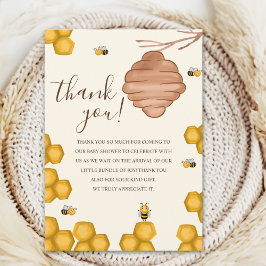 Oh Babee Bee Themed Neutral Baby Shower サンキューカード