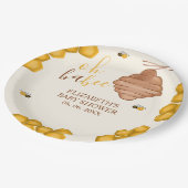 Oh Babee, Cute Watercolor Bee Baby shower ペーパープレート (アングル)