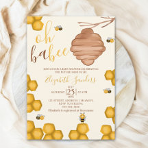 Oh Babee Cute Watercolor Bee Baby shower