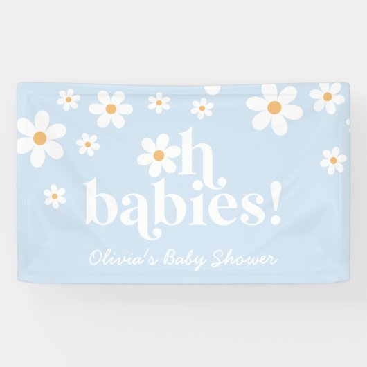 Oh Babies! レトロなダイジーのボホベビーシャワー 横断幕 (横)