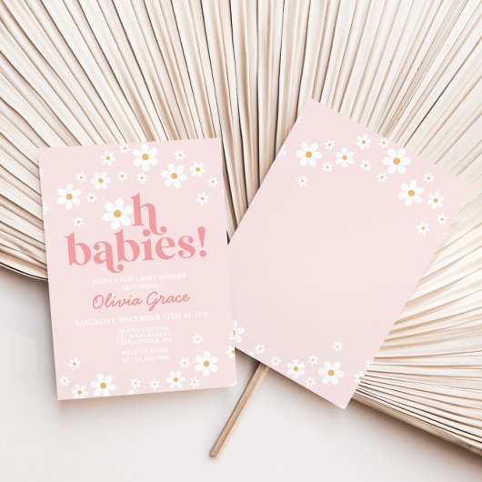 Oh Babies! 桜色のレトロな赤ちゃんのお披露目会 招待状