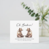 Oh Babies Twins Bear Cubs Pregnancy Announcement 招待状 (スタンド正面)